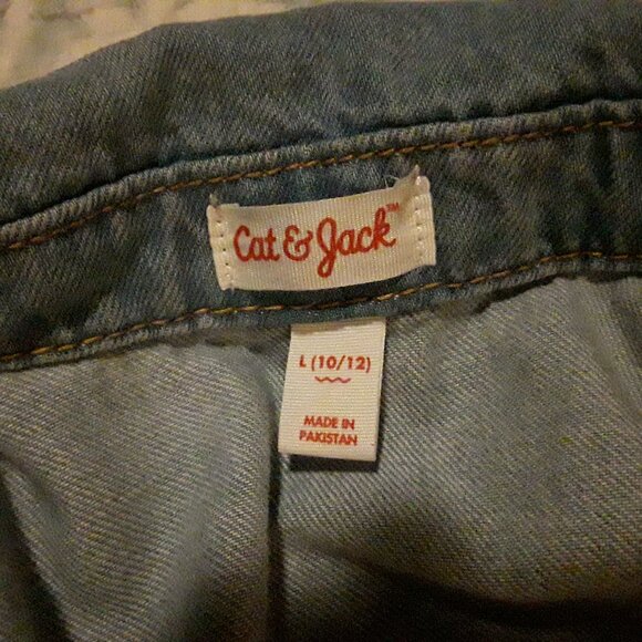 Girl's Cat & Jack size large (10/12) blue denim button up dress - Picture 4 of 4